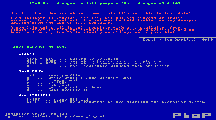Закачка с маленького носителя при помощи PLoP Boot Manager при отсутствии в BIOS выбора загрузки с ЮСБ. ../index/0-24.html